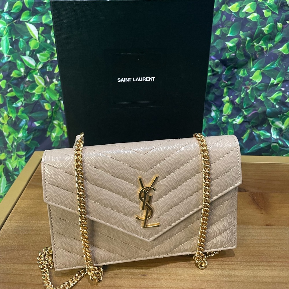 Tan YSL crossbody bag- worn twice
